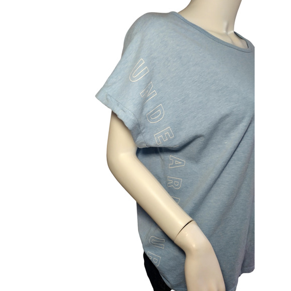 Under Armour Womens Pullover Roll Cap Sleeve Activewear Top Blue Size Medium - Picture 3 of 15